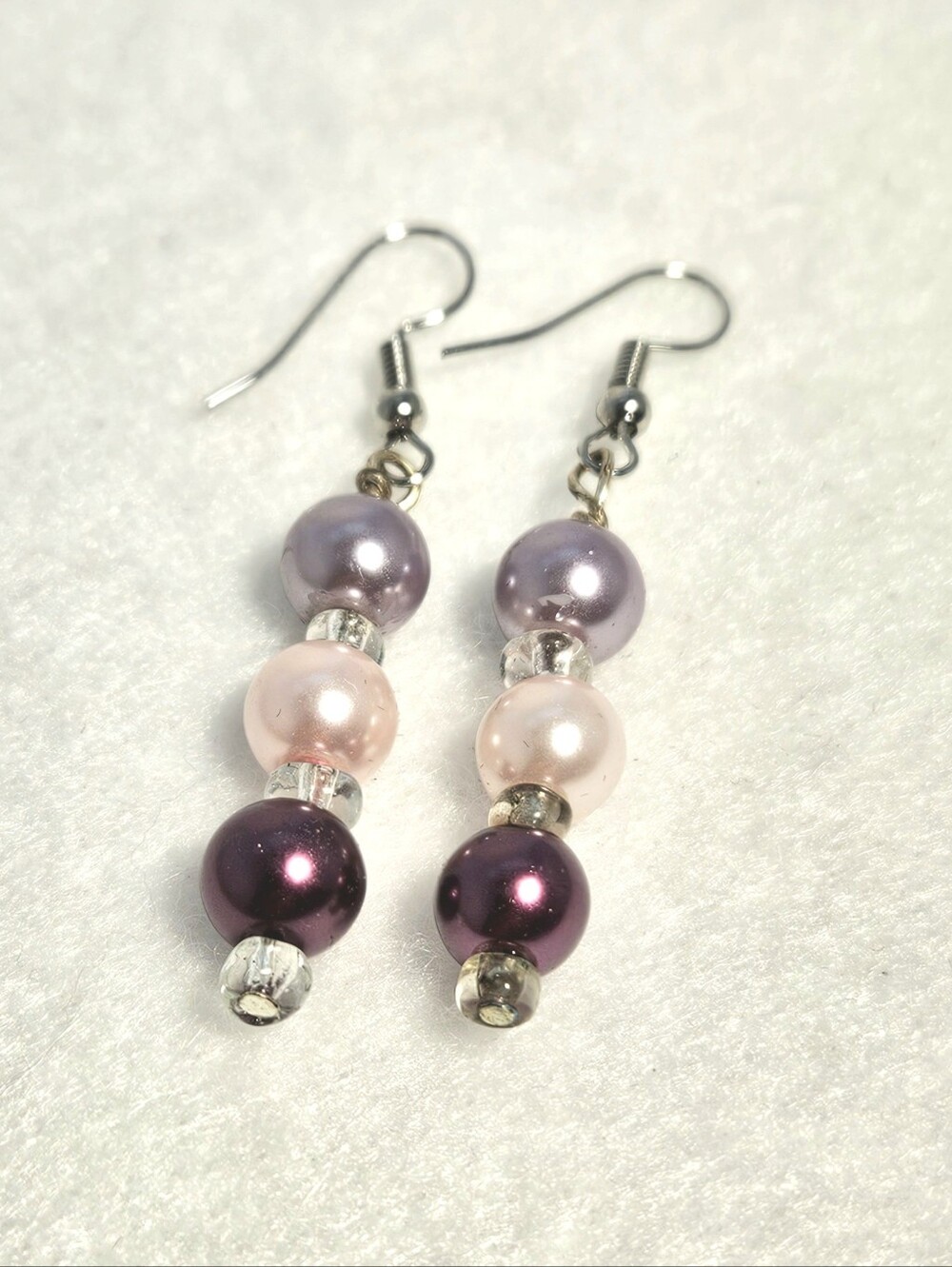 Hand Crafted Elegant Multi-Tone Pearl Drop Earrings